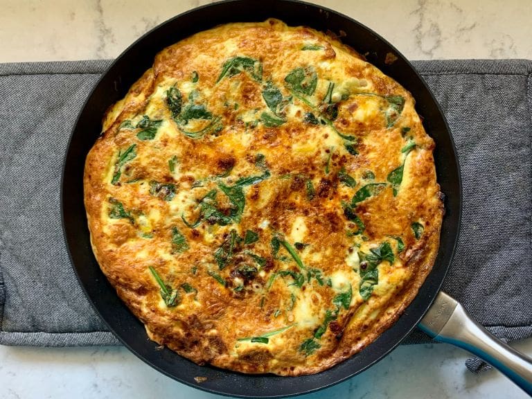 Frittata Recipe in an oven-proof skillet