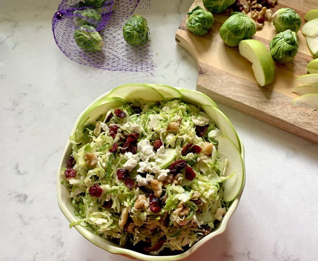 Brussels Sprout salad in a bowl