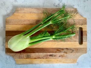 Fennel bulb, stalks and fronds