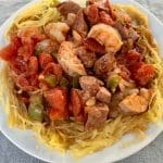 Creole Ragu on a white plate