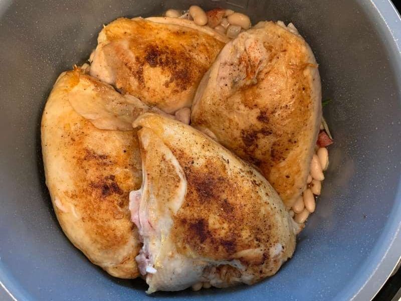 Browned chicken in pressure cooker (Instant Pot)
