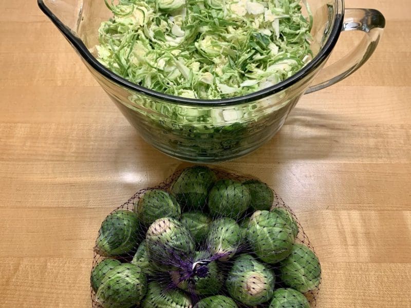 Pound of Brussels sprouts shaved and whole