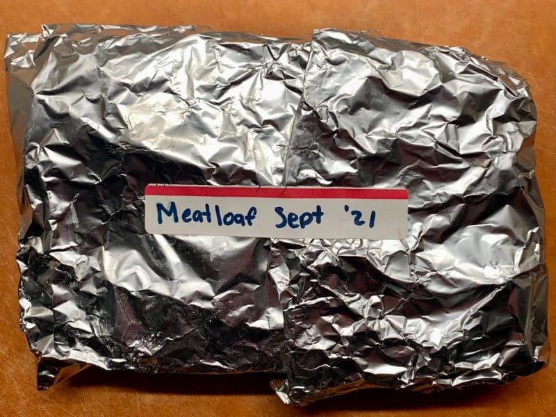 meatloaf in foil for the freezer
